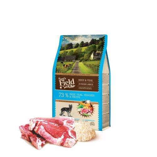 Sucha karma dla psa junior dużych ras – wołowina i cielęcina 2,5 kg Gluten Free Sam’s Field