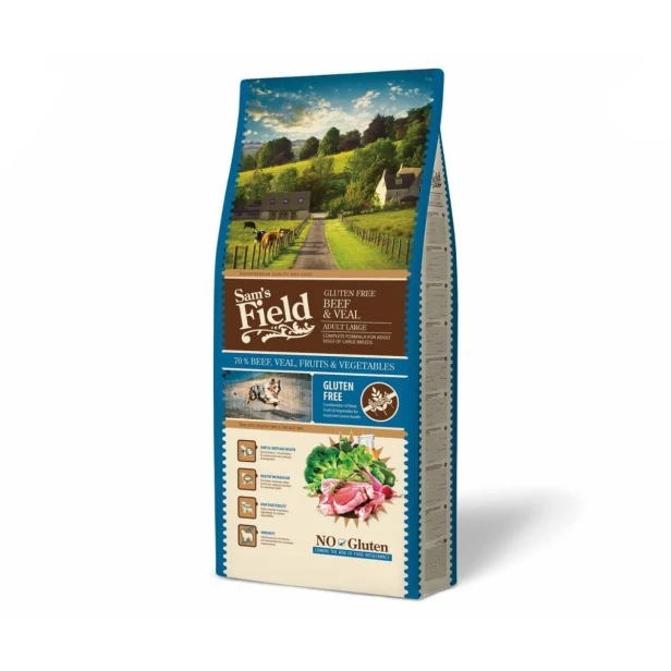 Sucha karma dla psa dorosłego dużych ras – wołowina i cielęcina 13 kg Gluten Free Sam’s Field