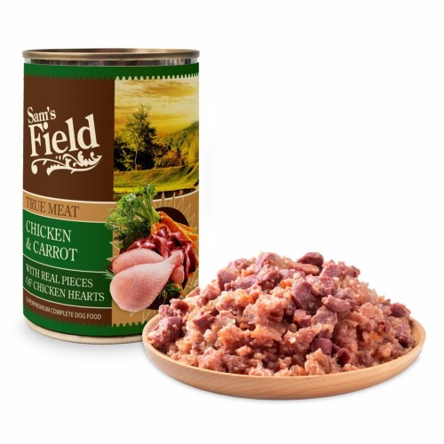 Mokra karma dla psa dorosłego – kurczak z marchewką 400g Sam’s Field