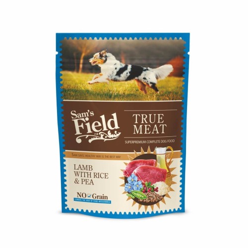 Mokra karma dla psa dorosłego – jagnięcina z ryżem i grochem 260 g Sam’s Field True Meat