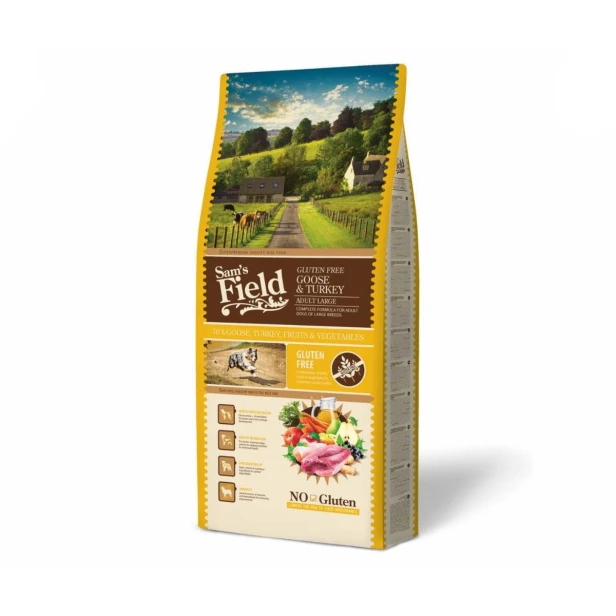 Sucha karma dla psa dorosłego dużych ras – gęś i indyk 13 kg Gluten Free Sam’s Field