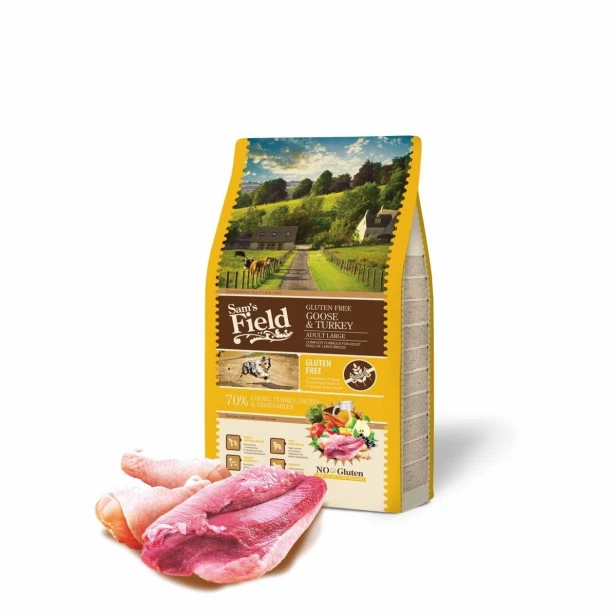 Sucha karma dla psa dorosłego dużych ras – gęś i indyk 2,5 kg Gluten Free Sam’s Field