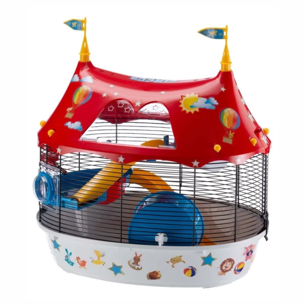 Klatka dla chomika Circus Fun – kolorowa przestrzeń pełna zabawy 49,5x34x42,5cm