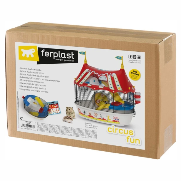 Klatka dla chomika Circus Fun – kolorowa przestrzeń pełna zabawy 49,5x34x42,5cm