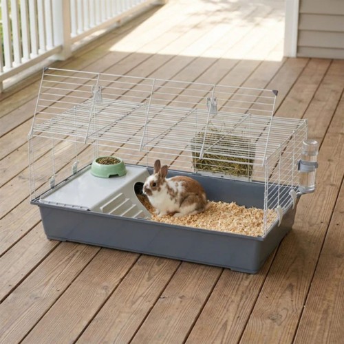 Klatka dla królika i świnki morskiej Rabbit 100 – przestronna, wygodna i ekologiczna 95x57x46cm