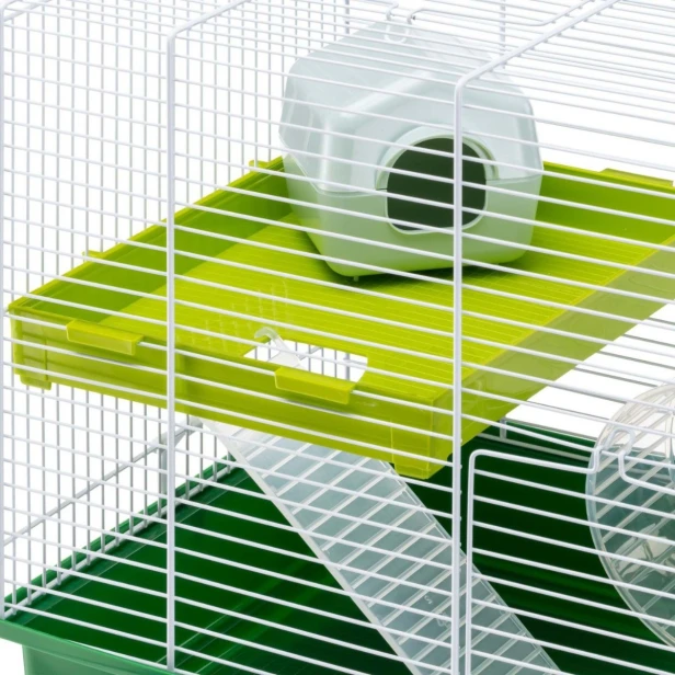 Klatka dla chomika Hamster Duo – dwupoziomowy dom pełen przestrzeni do zabawy 46x29x37,5cm