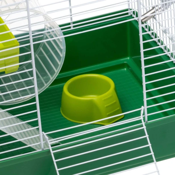 Klatka dla chomika Hamster Duo – dwupoziomowy dom pełen przestrzeni do zabawy 46x29x37,5cm