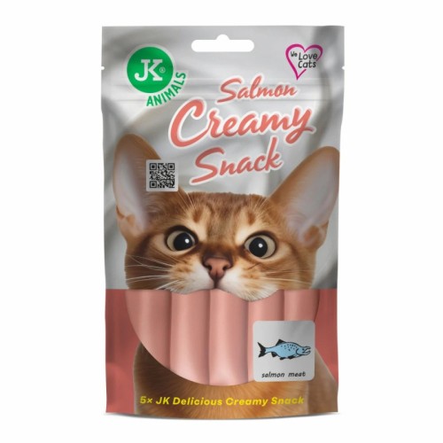 Kremowy przysmak dla kota JK Animals – łosoś 5 × 15 g