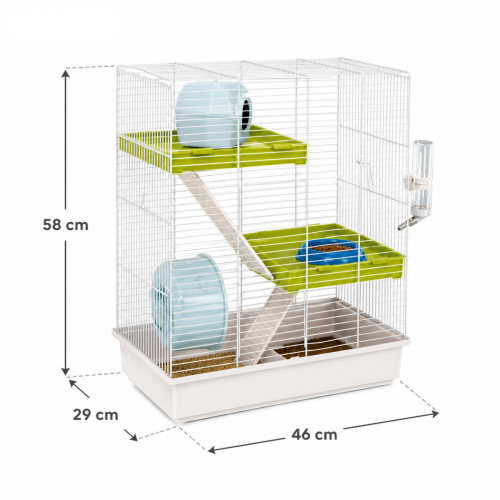 Klatka dla chomika Hamster Tris – pionowa przestrzeń pełna aktywności 46x29x58cm