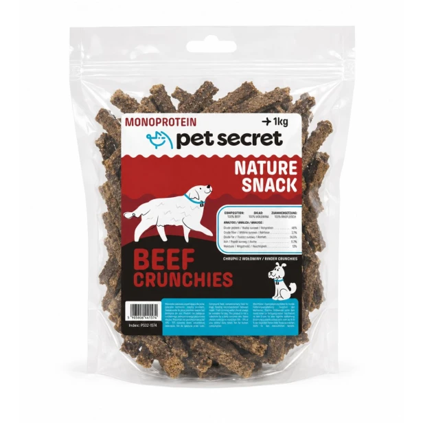 Pet Secret Nature Snack – Chrupki z wołowiny 1 kg, przysmak dla psa