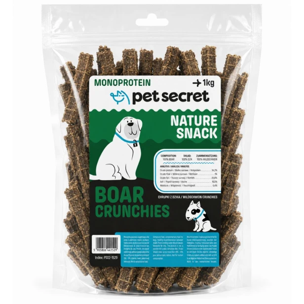 Pet Secret Nature Snack – Chrupki z dzika 1 kg, przysmak dla psa