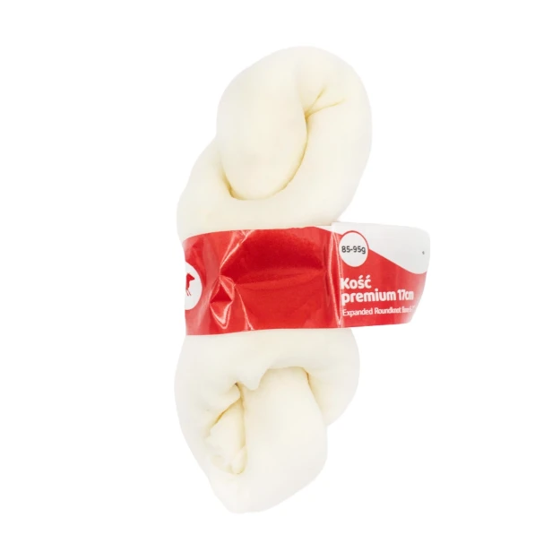 Kość wiązana Premium 17 cm dla psa Pet Secret – wysokiej jakości, trwały gryzak wspierający naturalną potrzebę żucia, pomagający w utrzymaniu higieny jamy ustnej oraz zapewniający psu dłuższą, angażującą aktywność.