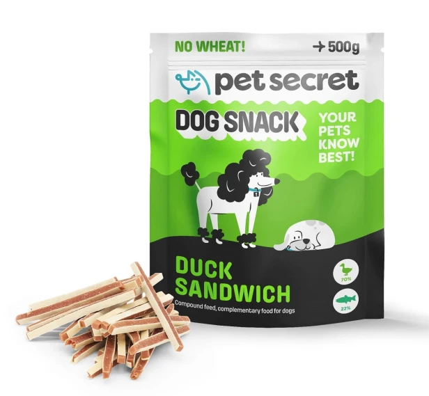 Opakowanie Pasków z kaczką 500g Pet Secret – naturalny przysmak dla psa