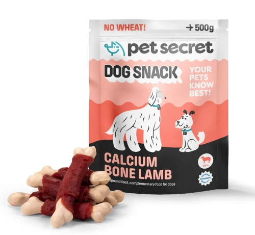 Opakowanie Kostek z wapniem i mięsem z jagnięciną 500g Pet Secret – naturalne treserki dla psa
