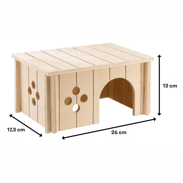 Drewniany domek dla świnek morskich 26 cm SIN 4645 Ferplast