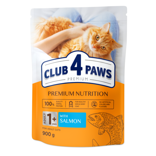 Sucha karma dla kotów z łososiem 900g Club 4 Paws Premium