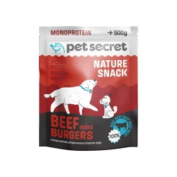 Pet Secret Nature Snack Mini burgery z wołowiny 500 g, przysmak dla psa