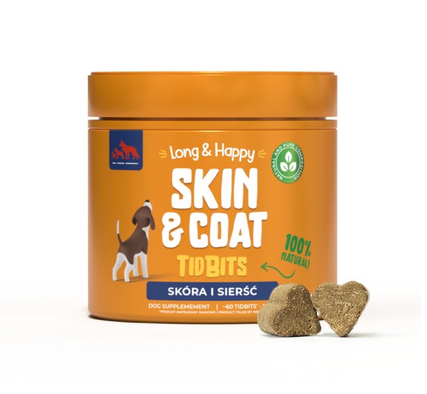 Long &amp; Happy Skin &amp; Coat – Przysmaki Wspierające Zdrową Skórę i Lśniącą Sierść Psa