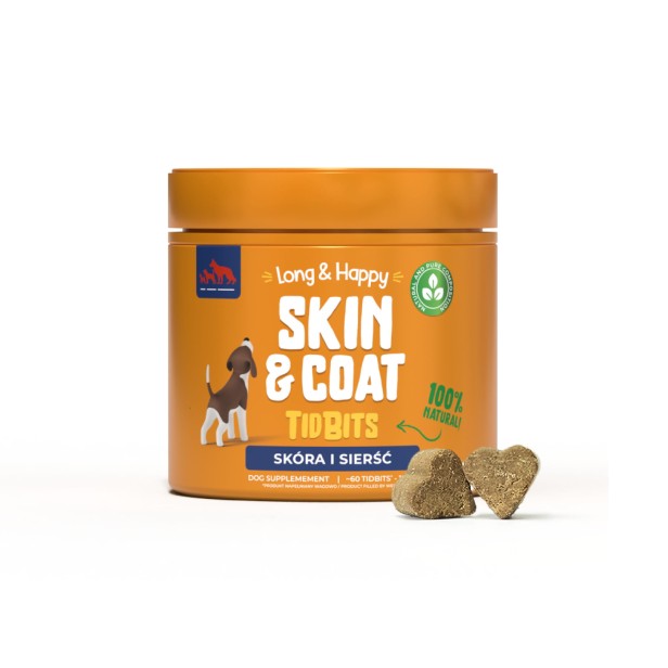 Long &amp; Happy Skin &amp; Coat – Przysmaki Wspierające Zdrową Skórę i Lśniącą Sierść Psa